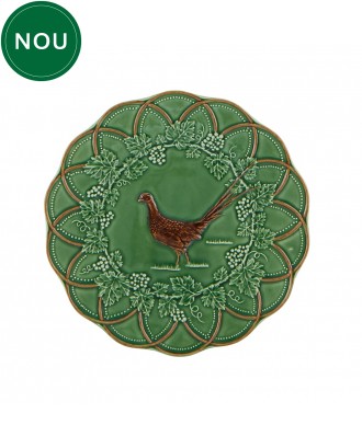 Farfurie pentru desert, ceramica, 24.5 cm, Pheasant Bosque - Bordallo Pinheiro